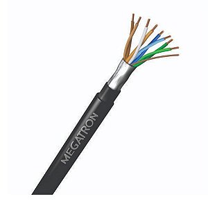 Cabo de Rede Cat5e Megatron / Conduti 24Awg Blindado  Preto - (O METRO)