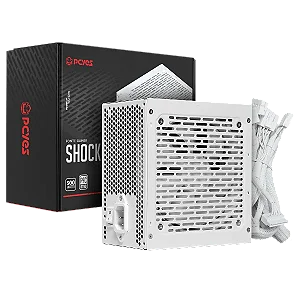Fonte Gamer Pcyes Shocker 500W White Ghost 80 Plus Standard - Pf500Shwg