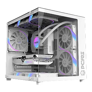 Gabinete Gamer Pcyes Forcefield Mini White Ghost - Gffmnwg