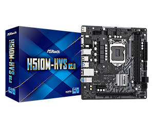 Placa Mae Intel LGA1200 AsRock H510M-HVS, 11ªG, DDR4, Usb 3.0, Hdmi, Vga