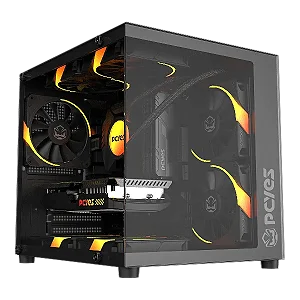 Gabinete Gamer Pcyes Forcefield Mini Black Vulcan - Gffmnbv