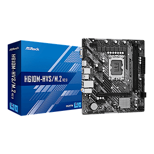 Placa Mae Intel LGA1700 Asrock H610M-HVS  DDR4 M2 Hdmi VGA