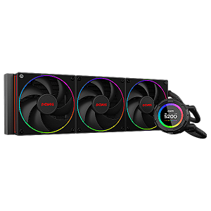 Water Cooler Pcyes Vision 360Mm Black Vulcan - Tela Lcd 2,1" - Vs360Bv