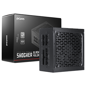 Fonte Gamer Pcyes Shocker Full Modular 600W 80 Plus Standard - Black Vulcan - Fm600Wbv