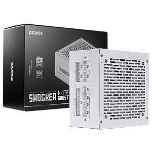 Fonte Gamer Pcyes Shocker Full Modular 500W 80 Plus Standard - White Ghost - Fm500Wwg