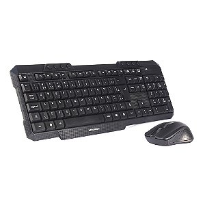 Kit Teclado e Mouse Sem Fio K-W10BK Preto C3Tech
