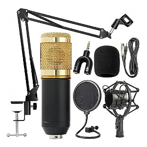 Microfone Condensador USB e Braço articulado - Mymax / Knup /  Tomate MT-1026