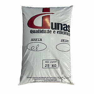 Areia p/ Filtro de Piscinas 25 kg Grão 0.8  areia de quartzo Peixoto