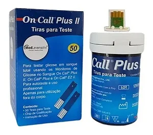 Kit 50 Tiras De Teste Glicemia On call Plus
