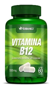 Vitamina B12 Metilcobalamina Com 60 Capsulas Herbamed Neutro