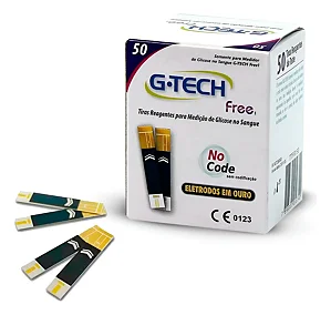 Kit 50 Tiras De Teste Glicemia P/ G-tech Free E Free Smart