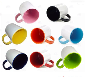 Caneca Personalizada Alça Colorida | Louça