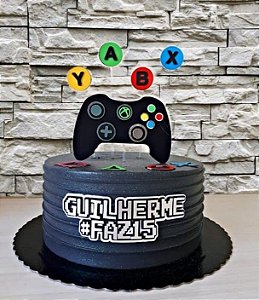 Topo de Bolo Controle Gamer – Papel Fotográfico 180g Personalizado