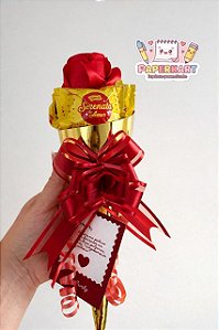 Mini Buquê com Rosa Eterna e Chocolate Serenata de Amor – Presente Romântico