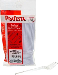 GARFO BRANCO PARA REFEIÇAO 50 UNID
