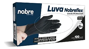 LUVA NITRILICA DESCARTAVEL S/PO NOBRE PRETA G CX COM 100