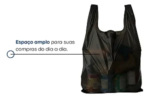 SACOLA PLASTICA RECICLADA PRETA 50X60