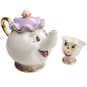 Conjunto porcelana Sra. Potts e Chip - A Bela e A Fera