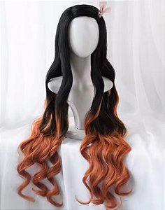 Peruca Nezuko cosplay Demon slayer