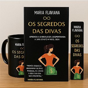 Kit Caneca, Livro Os Segredos das Divas e Marca pagina