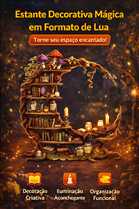Estante Decorativa em Formato de Lua – Organização e Decoração