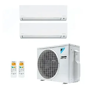 Ar-Condicionado Bi Split Inverter R-32 Daikin 18.000 BTUs (1x Evap HW 9.000 + 1x Evap HW 12.000) Quente/Frio 220V