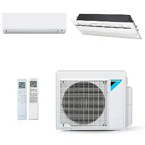 Ar-Condicionado Multi Split Inverter Daikin 18.000 BTUs (1x Evap HW 9.000 + 1x Evap Cassete 1 Via 12.000) Quente/Frio 220V