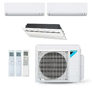 Ar-Condicionado Multi Split Inverter Daikin 24.000 BTUs (2x Evap HW 9.000 + 1x Evap Cassete 1 Via 18.000) Quente/Frio 220V