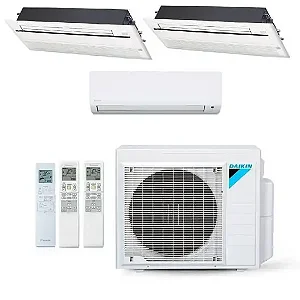 Ar-Condicionado Multi Split Inverter Daikin 28.000 BTUs (1x Evap HW 12.000 + 2x Evap Cassete 1 Via 18.000) Quente/Frio 220V