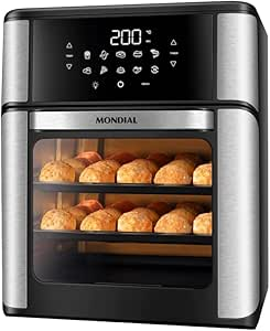 MONDIAL Fritadeira Air Fryer Forno Oven 12L, Preto/Inox, 2000W, 220V - AFON-12L-BI