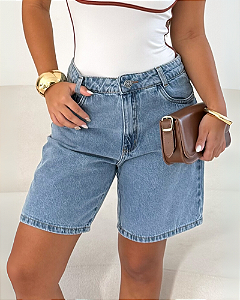 BERMUDA JEANS CINTURA ALTA