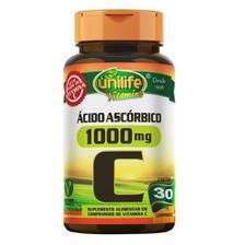 VITAMINA C ÁCIDO ASCÓRBICO 30CAP -1000GR - UNILIFE
