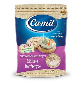 BISCOITO DE ARROZ INT. CHIA E LINHAÇA - 150G - CAMIL