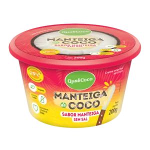 MANTEIGA DE COCO S/ SAL SABOR MANTEIGA - 200G - QUALICOCO