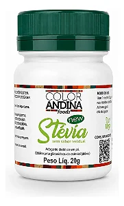 ADOÇANTE STEVIA 100% NATURAL - 20G - COLOR ANDINA