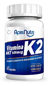 VITAMINA K2 - MK7 - 60CP - 149 MCG- APISNUTRI