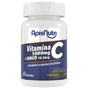 VITAMINA C + ZINCO - 60CAPS 1100MG- APISNUTRI