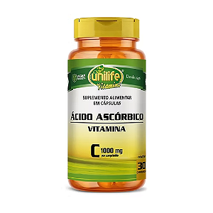 VITAMINA C ACIDO ASCORBICO 30CAP -1000GR - UNILIFE