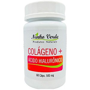 COLÁGENO + ÁCIDO HIALURÔNICO - 60CÁPS- 500MG- NINHO VERDE