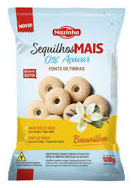 SEQUILHOS MAIS FIBRA ZERO BAUNILHA - 120G - NAZINHA