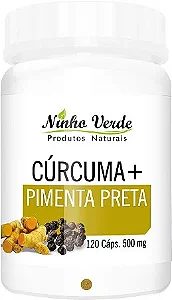 CURCUMA C/ PIMENTA PRETA - 120C - 500MG - NINHO VERDE