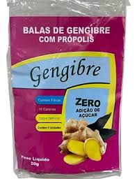 BALAS DE GENGIBRE C/ PROPOLIS 20G ZERO AÇUCAR - AMATUVIDA