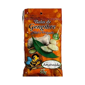 BALAS DE GENGIBRE C/MEL E PROPOLIS - AMATUVIDA