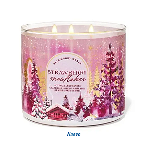 Vela Aromática 3 Pavios - Strawberry Snowfalkes - BBW