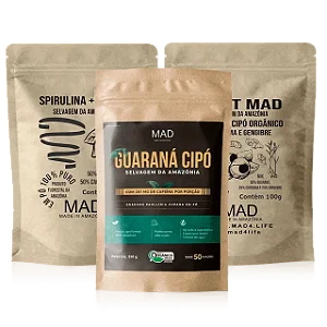 Kit Regenerativo - Guaraná 100gr + Shot 100gr + Spirulina com Cacau 100gr - MA