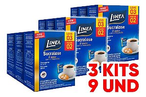 3 Kit Promocional Adoçante Em Pó Linea - Leve 3 Pague 2