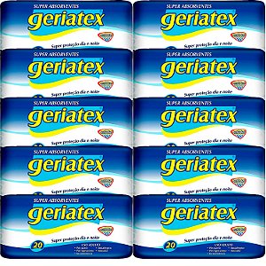 Kit 10 Absorvente Geriatrico Geriatex C/20 Unidades