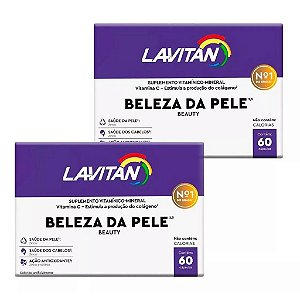 Kit 2 Lavitan Beleza da pele e unhas C/ Colágeno 60 cápsulas