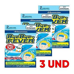 Kit 3 Adesivos Bye Bye-fever Para Crianças 10hs C/2 Un Febre