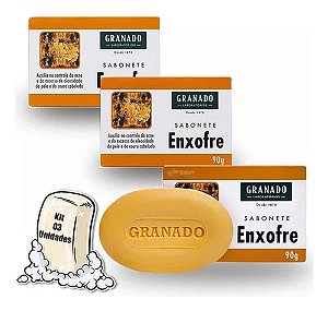 Kit 3 Sabonete Enxofre Granado 90g Esfoliante